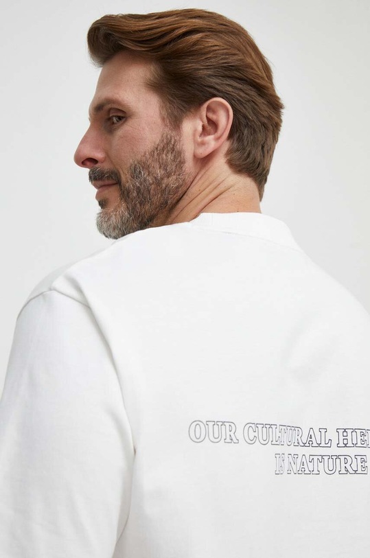 Marc O'Polo t-shirt bawełniany aplikacja beżowy 421208351038