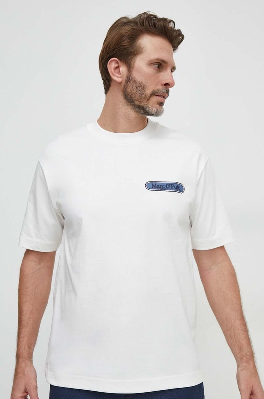 Marc O'Polo t-shirt bawełniany 421208351038 beżowy SS24