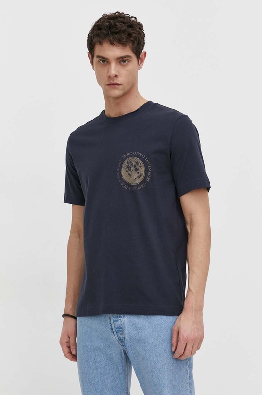 Marc O'Polo t-shirt bawełniany granatowy 422201651062