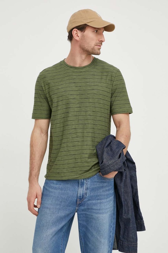 Marc O'Polo t-shirt bawełniany wzorzyste zielony 422218651040