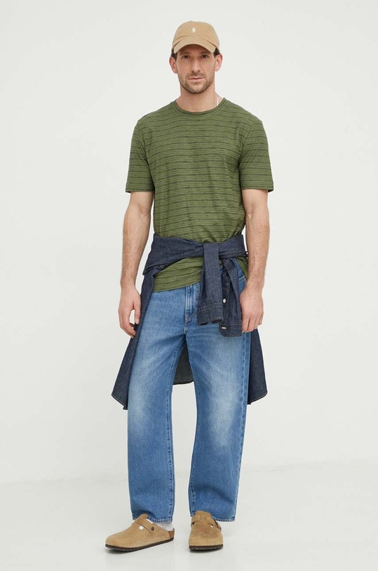 Marc O'Polo t-shirt bawełniany 422218651040 zielony SS24