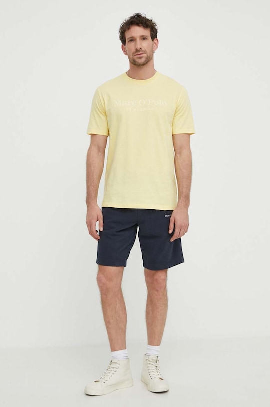Βαμβακερό μπλουζάκι Marc O'Polo 423201251052 κίτρινο SS24