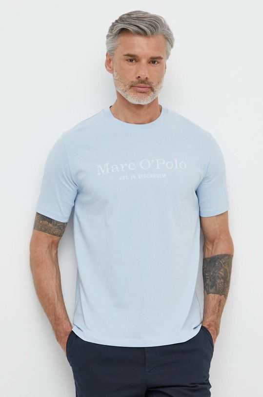 Marc O'Polo t-shirt bawełniany nadruk niebieski 423201251052