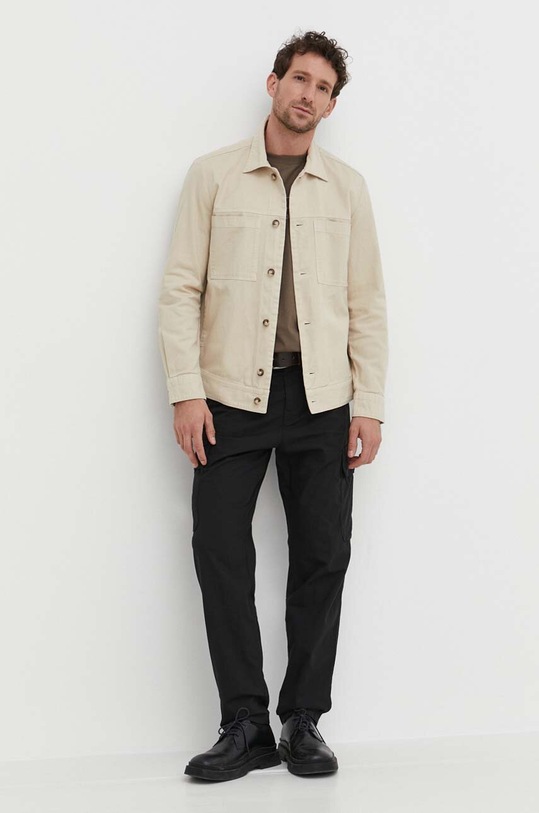 Βαμβακερό μπλουζάκι Marc O'Polo 423201251052 καφέ SS24