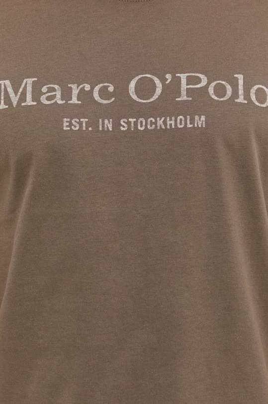 Βαμβακερό μπλουζάκι Marc O'Polo 423201251052 καφέ