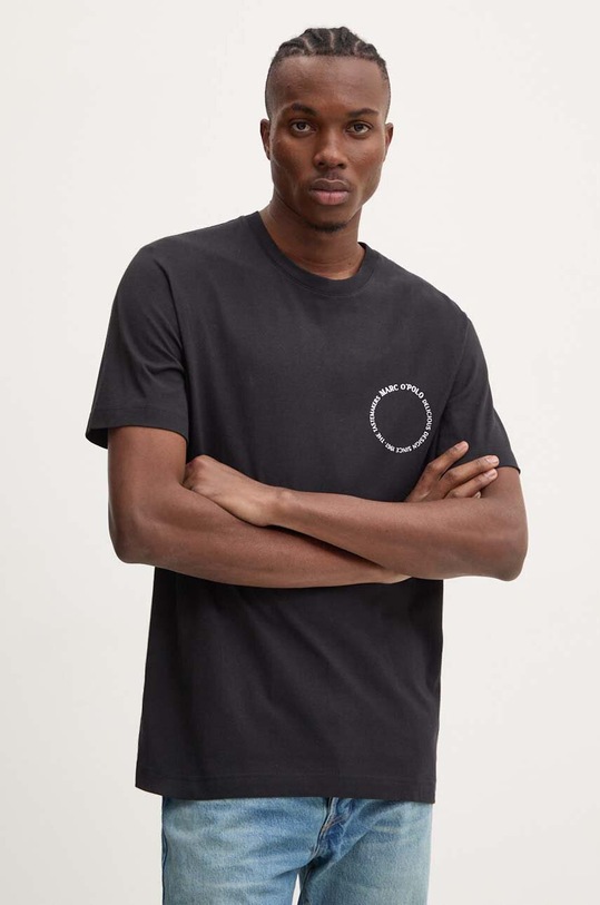 Marc O'Polo t-shirt bawełniany nadruk czarny 423201251066