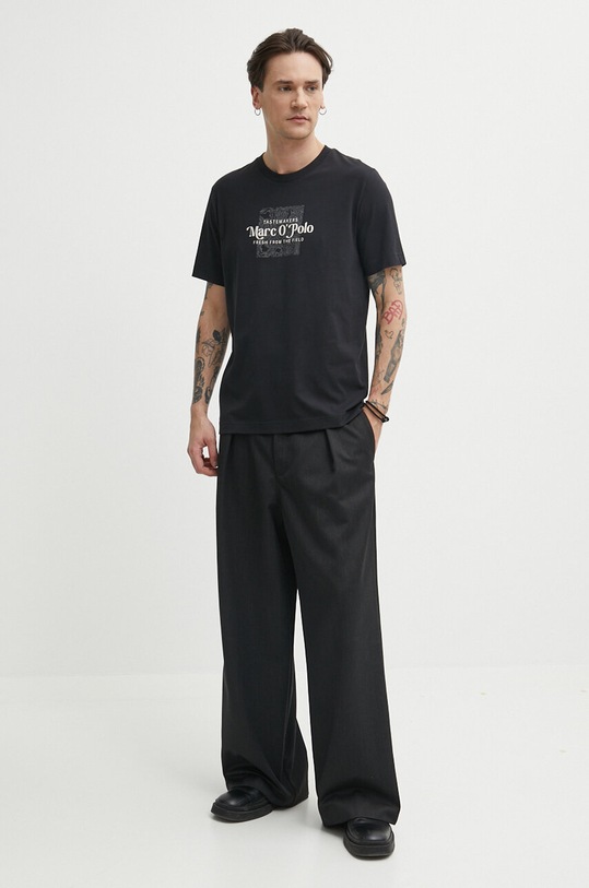 Marc O'Polo t-shirt bawełniany 423201251076 czarny SS24