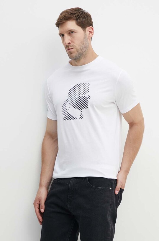 Karl Lagerfeld t-shirt bawełniany biały 542224.755052