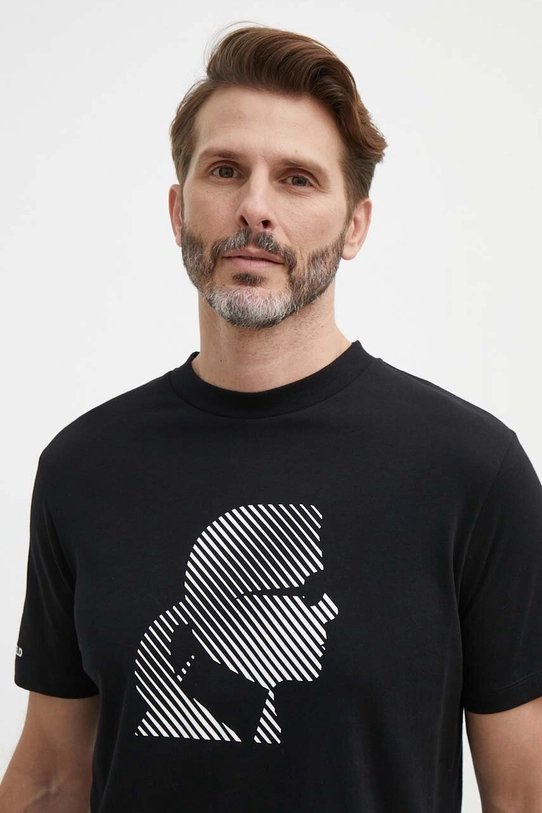 Karl Lagerfeld t-shirt bawełniany nadruk czarny 542224.755052