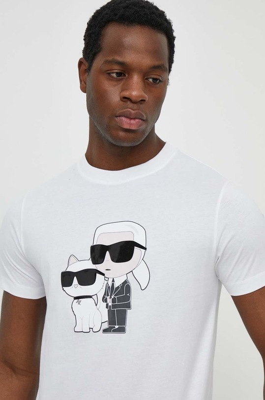 Karl Lagerfeld t-shirt bawełniany biały 542241.755061