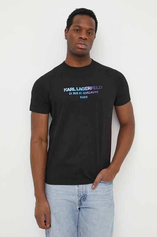 Karl Lagerfeld t-shirt bawełniany czarny 542241.755062