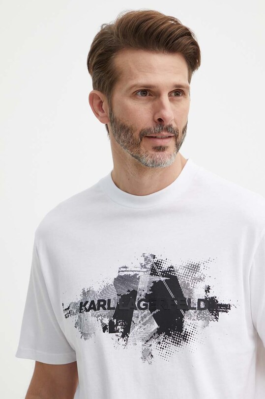 Karl Lagerfeld pamut póló fehér 542224.755148