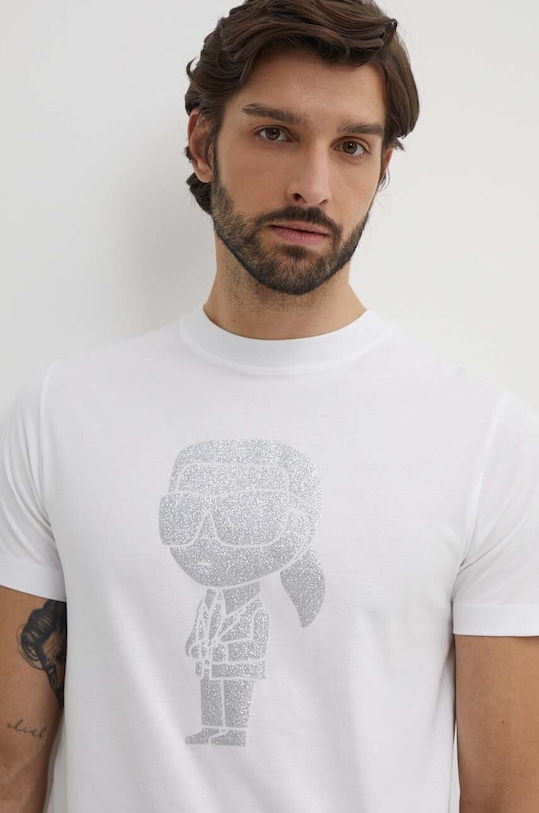 Karl Lagerfeld t-shirt bawełniany nadruk biały 542241.755425