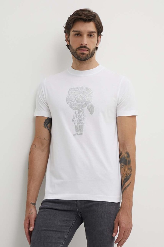 Karl Lagerfeld t-shirt bawełniany biały 542241.755425