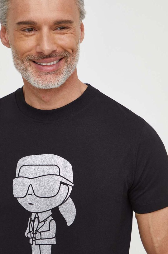 Karl Lagerfeld t-shirt bawełniany czarny 542241.755425