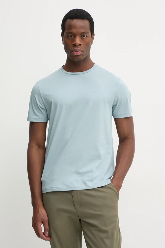 Бавовняна футболка Calvin Klein блакитний K10K112229