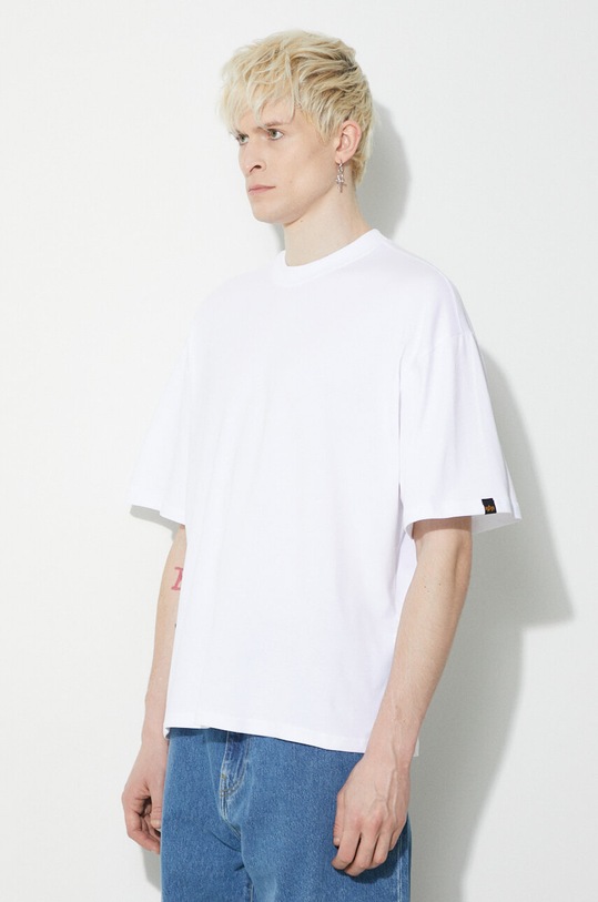 Alpha Industries t-shirt bawełniany Logo BP biały 146507