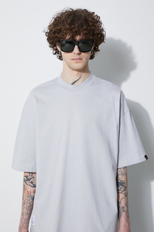 Alpha Industries tricou din bumbac Logo BP 146507 gri
