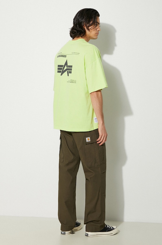 Alpha Industries tricou din bumbac Logo BP 146507 verde AW24