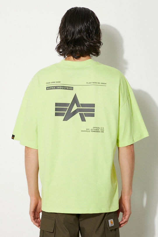 Clothing Alpha Industries cotton t-shirt Logo BP 146507 green