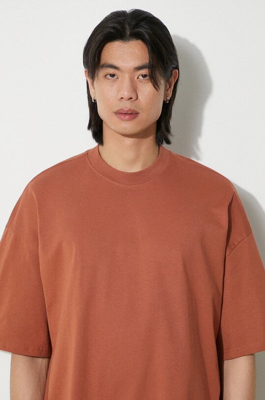 Βαμβακερό μπλουζάκι Alpha Industries Logo BP 146507 καφέ
