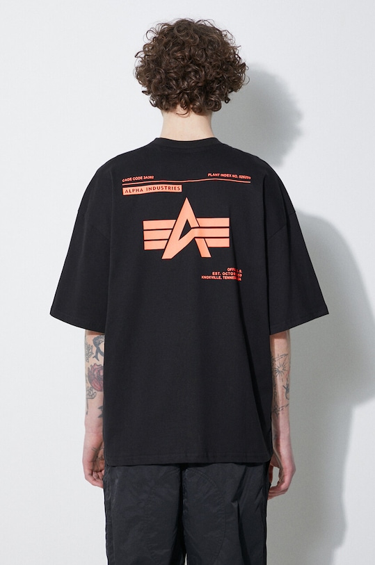 Ρούχα Βαμβακερό μπλουζάκι Alpha Industries Logo BP 146507 μαύρο