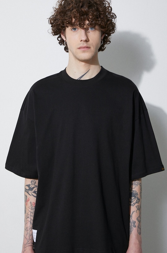 Βαμβακερό μπλουζάκι Alpha Industries Logo BP μαύρο 146507