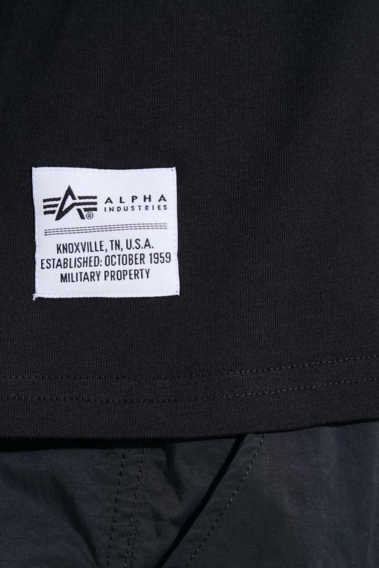 Alpha Industries tricou din bumbac Logo BP 146507 negru