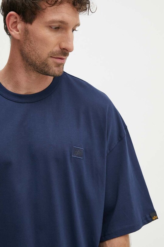 Хлопковая футболка Alpha Industries Essentials RL тёмно-синий 146504