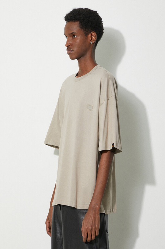 Alpha Industries t-shirt bawełniany Essentials RL beżowy 146504