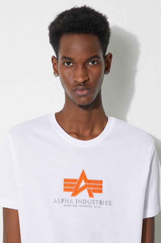 Бавовняна футболка Alpha Industries Basic Rubber 100501RB білий
