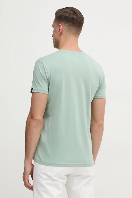 Bavlnené tričko Alpha Industries Basic Rubber 100501RB zelená SS25