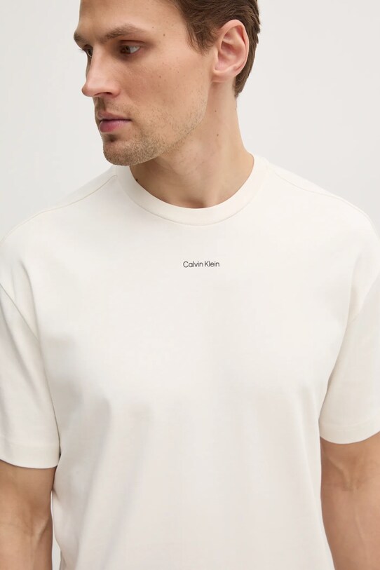 Bavlněné tričko Calvin Klein béžová K10K112487
