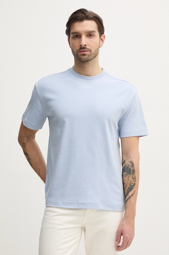 Хлопковая футболка Calvin Klein хлопок голубой K10K112487