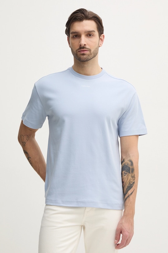 Calvin Klein tricou din bumbac uni albastru K10K112487