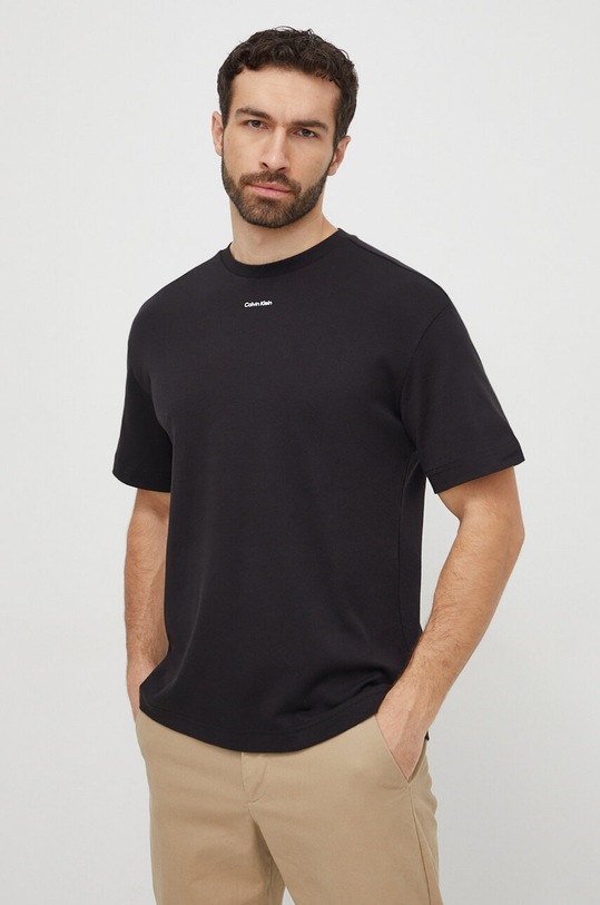 Oblačila Bombažna kratka majica Calvin Klein K10K112487 črna