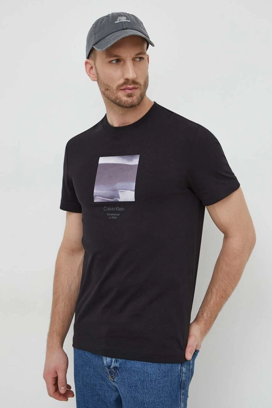 Calvin Klein t-shirt bawełniany czarny K10K112488