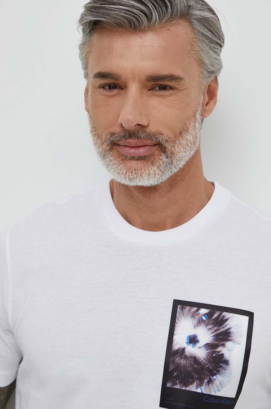 Calvin Klein t-shirt bawełniany biały K10K112492