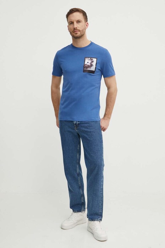 Хлопковая футболка Calvin Klein K10K112492 голубой SS24