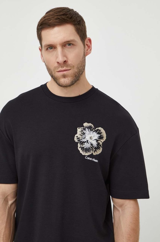 Calvin Klein pamut póló pamut fekete K10K112505