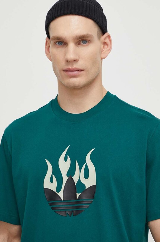 adidas Originals tricou din bumbac verde IS0177