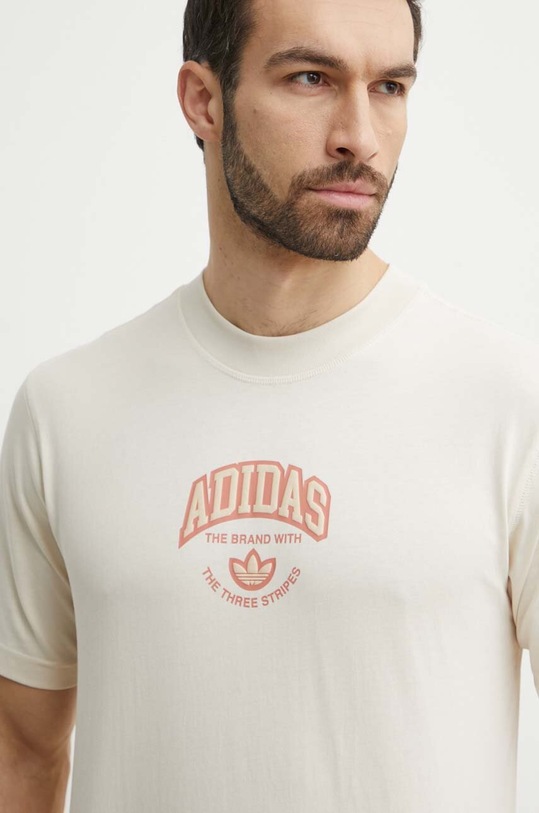 adidas Originals t-shirt bawełniany beżowy IS0186