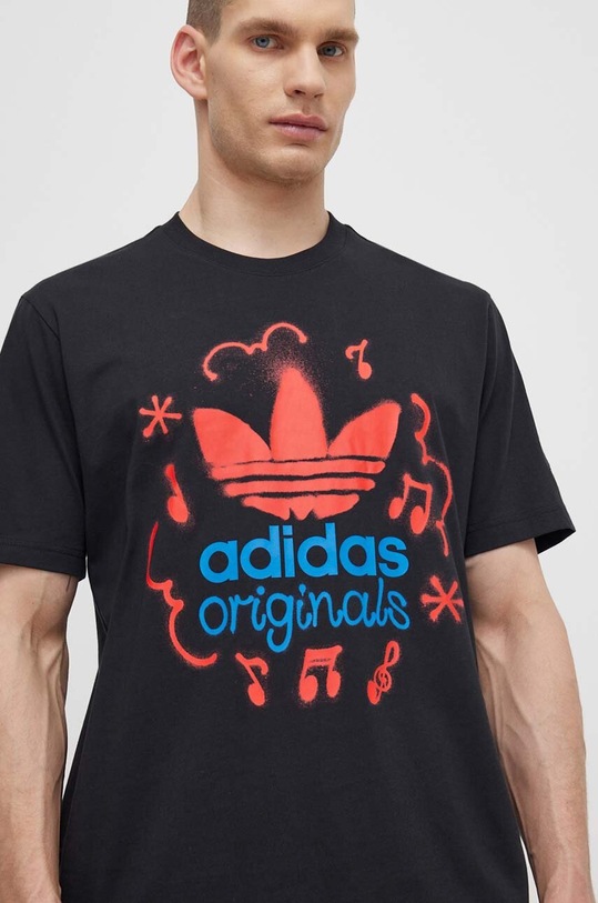 adidas Originals tricou din bumbac print negru IS0224
