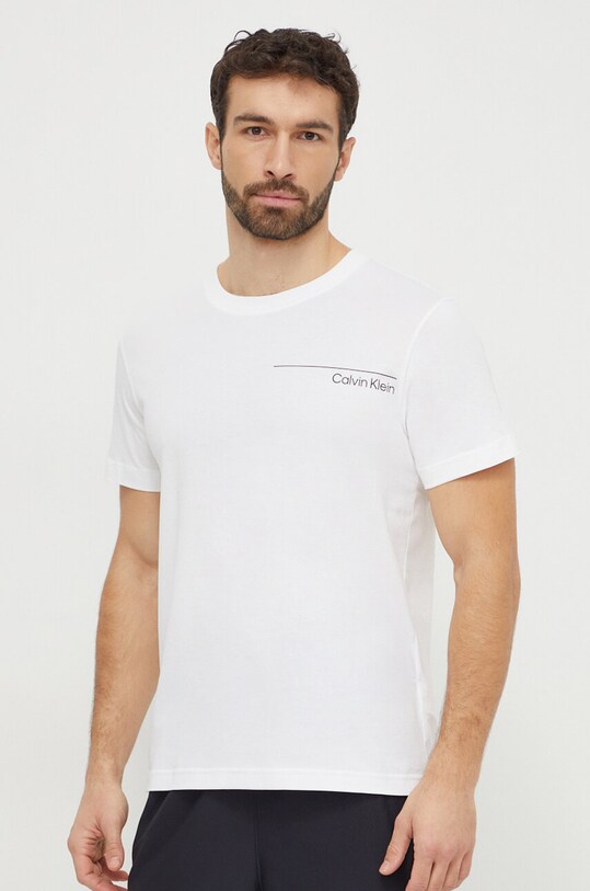 Calvin Klein t-shirt bawełniany nadruk biały KM0KM00964
