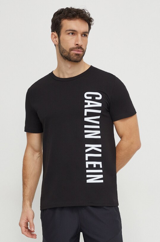 Памучна тениска Calvin Klein стандартна черен KM0KM00998