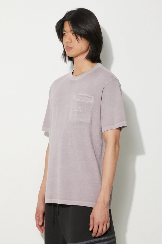 Бавовняна футболка adidas Originals фіолетовий IS1762