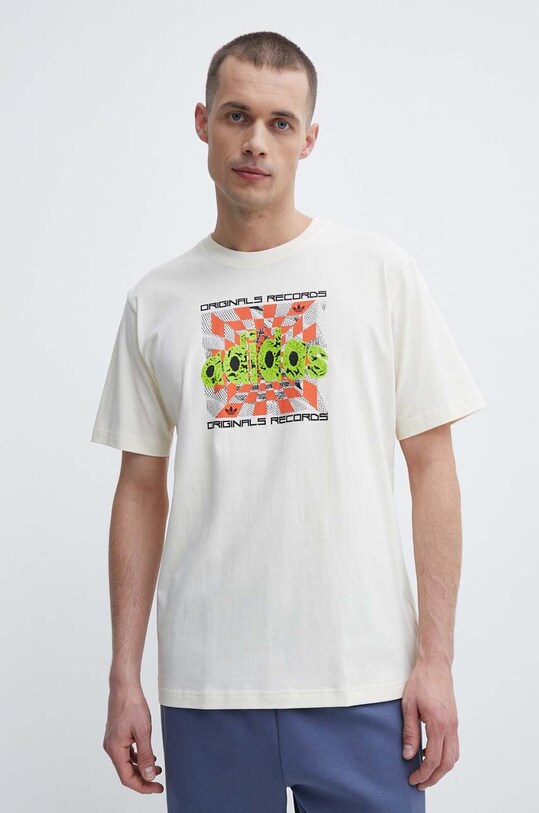 Хлопковая футболка adidas Originals бежевый IS2905