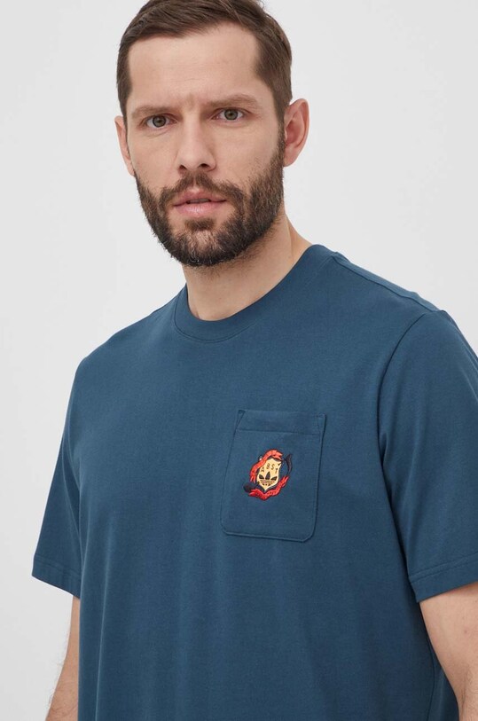 Бавовняна футболка adidas Originals бірюзовий IS2919