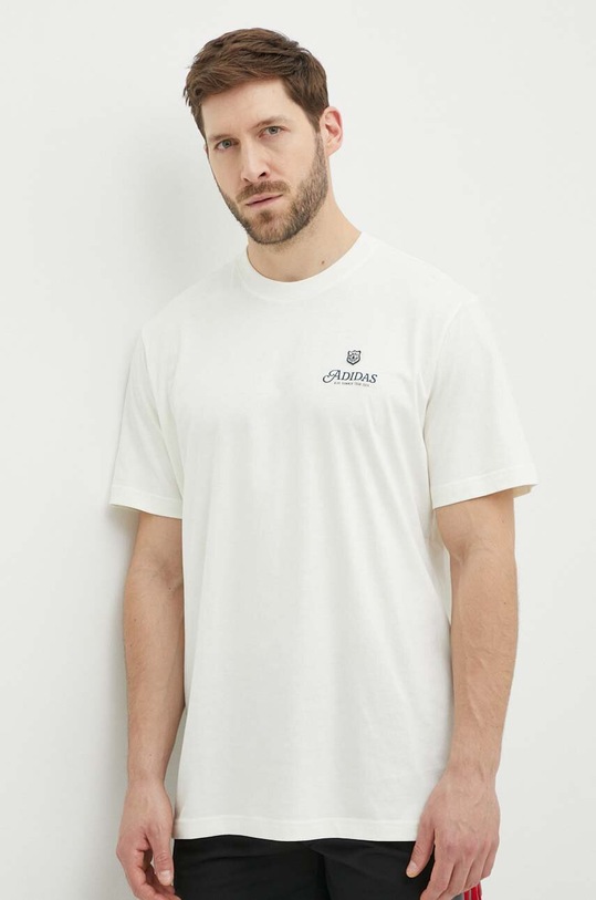 Oblečenie Bavlnené tričko adidas Originals IS2937 béžová
