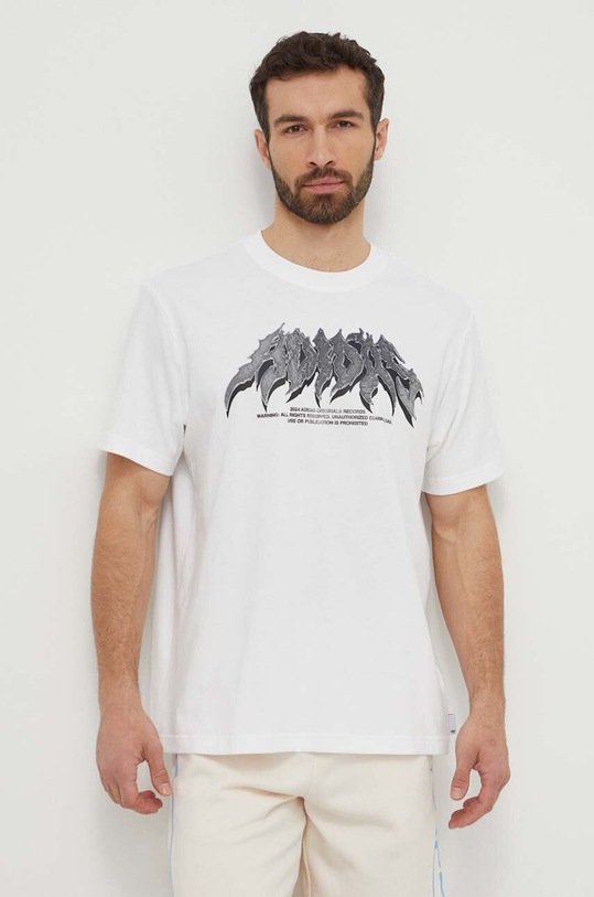 Βαμβακερό μπλουζάκι adidas Originals IS2946 λευκό SS24